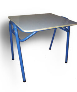 Pupitre unipersonal normado N2 - formalita blanca - estructura azul